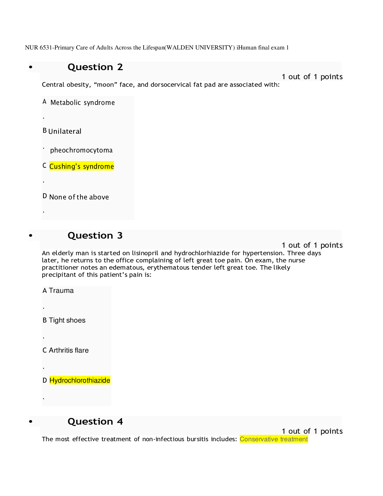 Preview image for NUR 6531-Primary Care of Adults Across the Lifespan(WALDEN UNIVERSITY) iHuman final exam